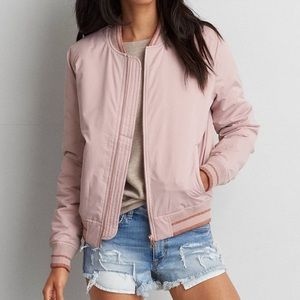Blush pink American Eagle bomber jacket